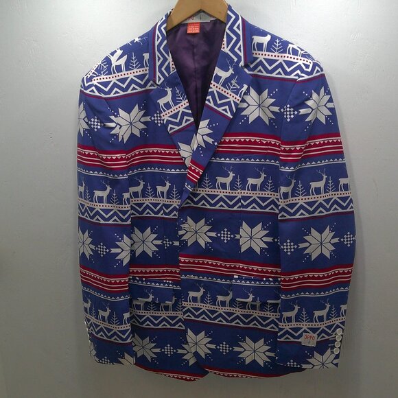 OppoSuits Rudolph Christmas 2 Piece Suit Ugly Sweater Jacket & Pants Size 46 - Picture 2 of 15
